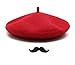 XuoAz French-Beret for Women Men Halloween-Mime-Artist-Costume with Fake Mustaches for Halloween Cosplay Accessories