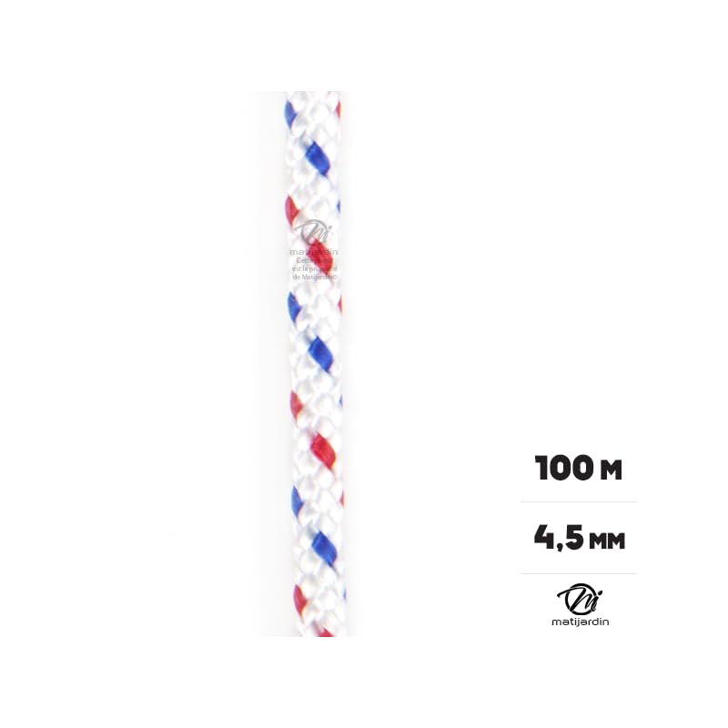 Matijardin - Corde de lanceur nylon. Ø 4,5 mm x 100 m. Cordon 16 fuseaux
