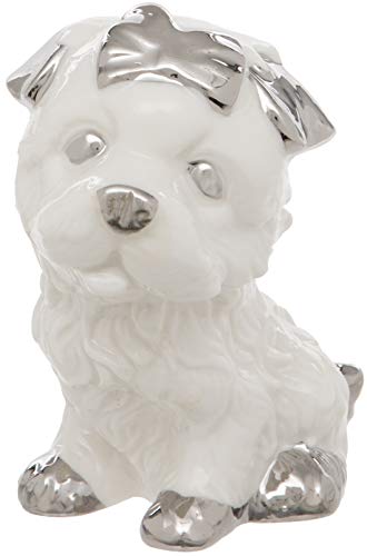 Maturi Figura de Perro de cerámica Blanca