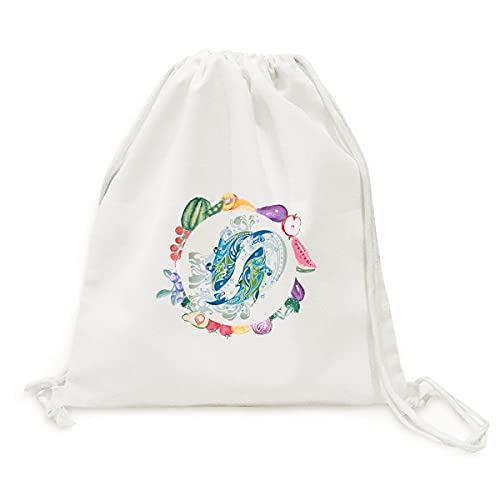 Sac de courses pliable animaux marins grand cabas en tissu imprimé poisson pour le marché