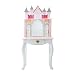 Teamson Kids - Dreamland Castle Kids Vanity, Wooden Vanity Table and Stool Set - White/Pink