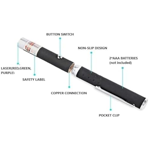 Image of Care 4 Ultra Powerful Green Laser Light Pen Beam for Presentation with Adjustable Cap to Change Project Design | 2000 Metres Laser Pointer Pen, Long Range | Extra Disco Light Effect