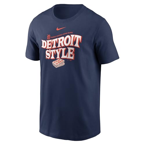 Nike Men's MLB Local Home Town T-Shirt (US, Alpha, Medium, Regular, Regular, Navy, Detroit Tigers)