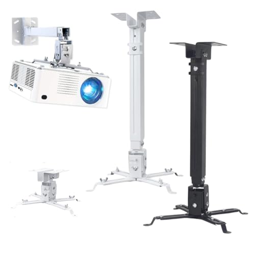 Suporte Teto/Parede Projetor Multimidia Com Extensor Regulagem de 43 á 63cm Com Ajuste de Ângulo (Branco)