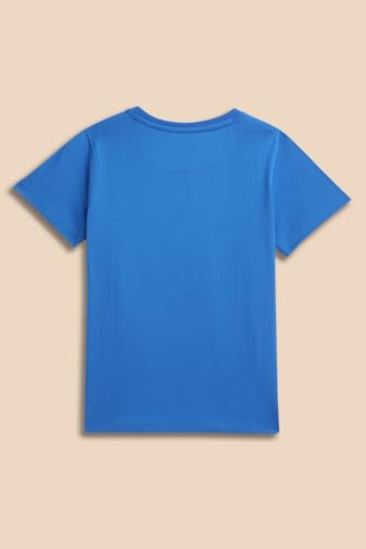 Image of Allen Solly Boys' Crew Neck T-Shirt | Stag Logo | Cotton | Regular Fit | Everyday Kids Casual Wear