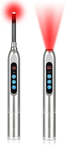 Pluma de Instrumento de Terapia de luz roja para Tratamiento de aftas labiales, Alivio del Dolor curativo pies músculos del Tobillo Perros, Tratamiento de Herpes Labial de Terapia de luz roja