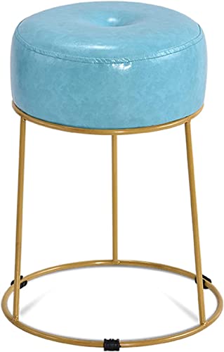 Taburetes de tocador cómodos con asiento acolchado redondo y tapizado de moda 2