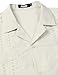 JOGAL Mens Guayabera Shirts Cuban Short Sleeve Casual Button Down Beach Shirt LightKhaki Small