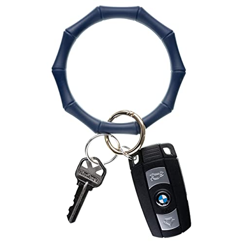 Hadley Mae Designs Key Ring Bracelet Keychain Wristlet Keychain Bangle Key Ring (Navy Blue)