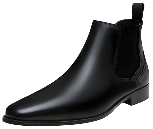 Image of Jousen Men's Chelsea Boots Polished Premium Leather Ankle Dress Boots Classic Retro Slip On Boots for Men