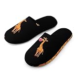 Funny Blowing Bubble Gum Giraffe Men's House Shoes Cotton Slippers Warm Bedroom Shoes Soft Slipper for Indoor Outdoor 47-48_（13-14）