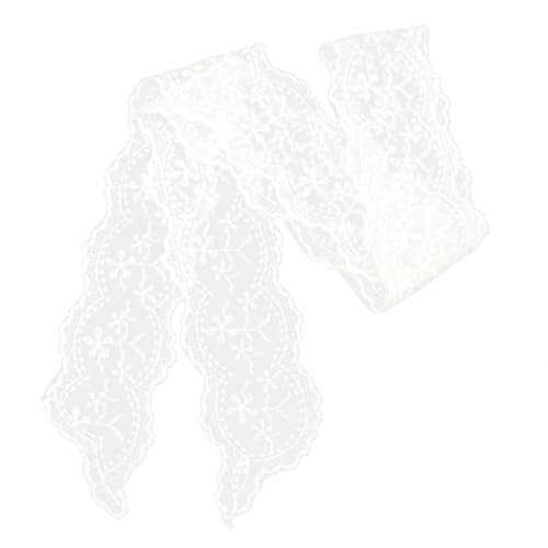 Dvmmlis Women Lace Scarfs 55.1 White Floral Scarf for Neck Waist Hair (white-04)