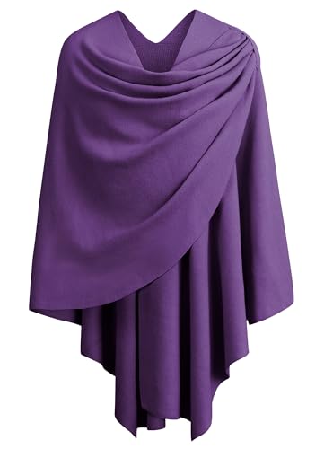Image of PULI Womens Cross Front Poncho Shawl Wrap Elegant Wedding Formal Gift