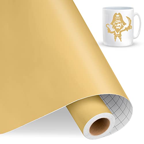 IModeur Rollo de vinilo permanente metálico, 30,5 cm x 4,58 m, vinilo permanente dorado para Cricut, vinilo autoadhesivo para regalos de bricolaje, fiesta de cumpleaños, decoración de Navidad Cover