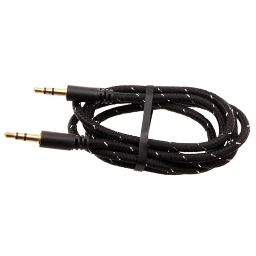 Cable Auxiliar 3.5mm con Adaptador Negro 1 Metro miniatura 1