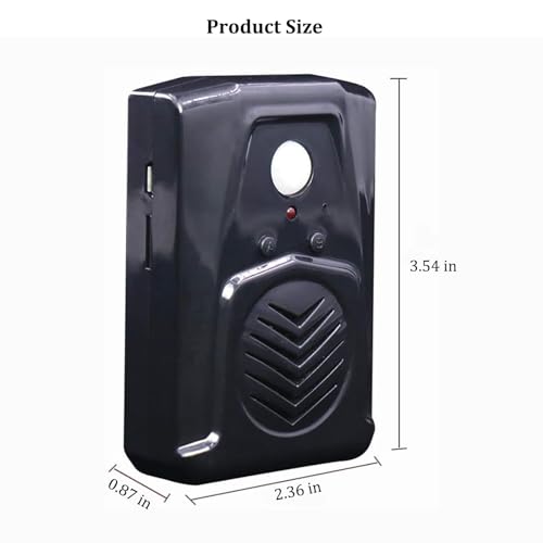 PIR Motion Sensor Activated Sound Player Speaker with USB Cable, Download Your own MP3 Audio Files to Play Speech, Music or Sound Effects (Black)