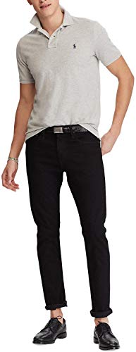 Image of POLO RALPH LAUREN Men Custom Fit Mesh Pony Logo Shirt (XL, GreyHtr)