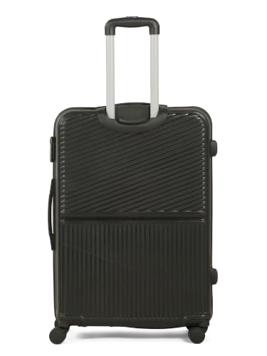 Image of Teakwood Set of 3 8 Wheels Trolley Bag, Hard Cabin with Zipper Closure, Adjustable Push Button & Cross Side Strap, Number Lock System 360 Degree (Set of 3, Black)