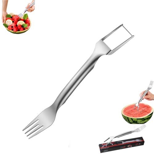 2-in-1 Stainless Steel Fruit Cutter, Watermelon Fork Slicer Cutter (1PCS)