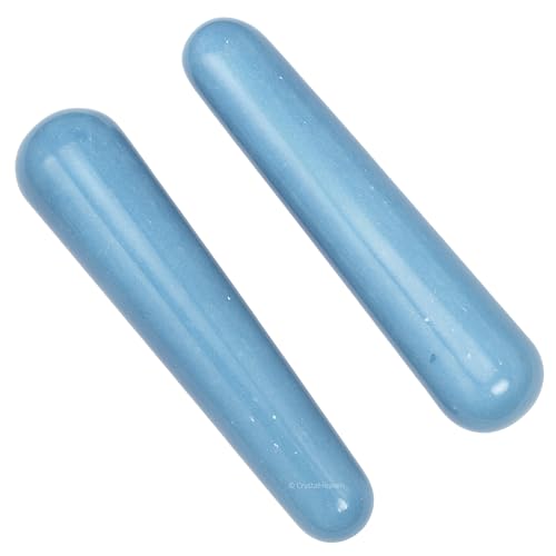 Image of Angelite Crystal Wand - Smooth Crystal Wand for Energy Healing, Chakra Balancing, Meditation and Home Decor - Crystals and Healing Stones for Gift