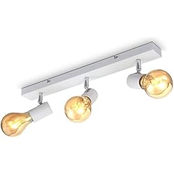 Lamparas De Techo Para Casas Antiguas B.K.Licht Lámpara de techo antigua I lámpara de techo retro I 3-flame I E27 I estilo de casa de campo I foco de techo I giratorio I sin bombilla