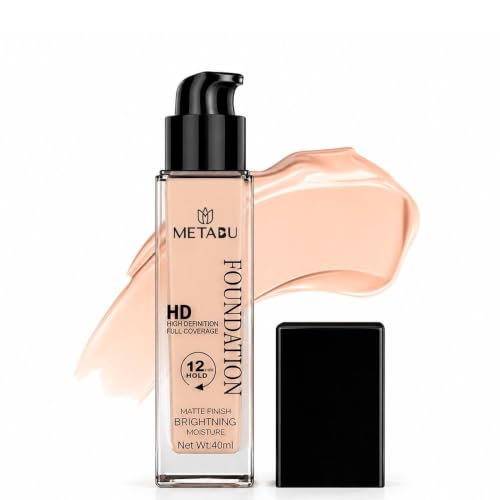 Image of HD Foundation Full Coverage For Women | Waterproof & Matte Finish | Lightweight | Easy To Blend | Suitable for all Skin Stone | HD Foundation for Face Makeup - 01 Bliss (40ml big pack)