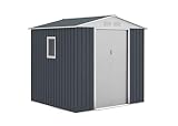 GARDIUN KIS12132 Darlington Metallhaus 4.07 m², außen: 191 x 213 x 205 cm, verzinkter Stahl, anthrazit