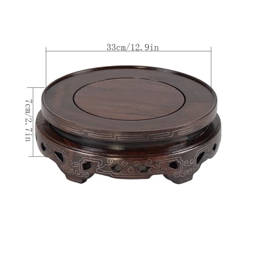 Base redonda de madera tallada premium estilo chino para decoración 3