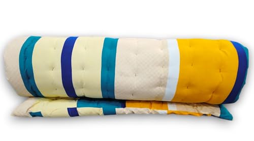 Image of Deevine Craft Soft Cotton Foldable Mattress - Lightweight, Firm Single Gadda | 3D Design Print, 72x36 Inches (3x6 ft) | Portable for Picnic, 1 Sleeping Capacity (Beige Design Mattress)