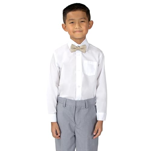 Spring Notion Boys' Pre-Tied Banded Satin Bow Tie Small Champagne2