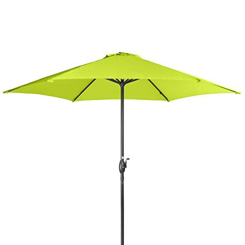Doppler derby Basic Lift NEO 300 cm - Großer, runder Sonnenschirm für den Garten - Mit Kurbel - Regenabweisend - ca. 300 cm - Apfelgrün