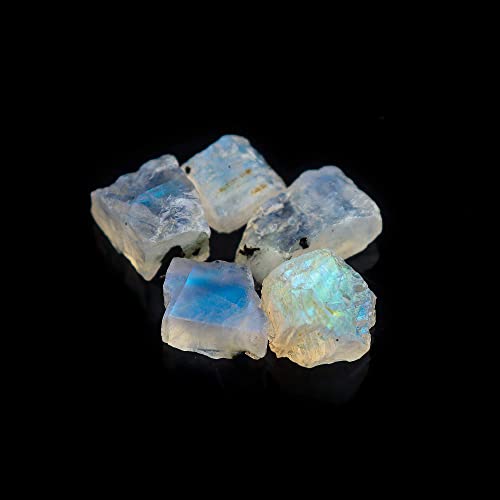 50Carats Real Raw Blue Moonstone Gemstone, Rough Crystals, Diy Jewelry Making, Wire Wrapping, Chakra Healing Crystals, Loose Stones, Wholesale Lot, June Birthstone, Natural Rainbow Moonstone Pack #TOP1