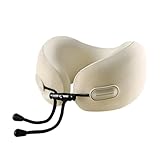 Cuscino cervicale in memory foam da viaggio con tessuto rinfrescante e fodera rimovibile lavabile, supporto ergonomico portatile per aereo, auto, ufficio, essenziale da viaggio compatto per il massimo