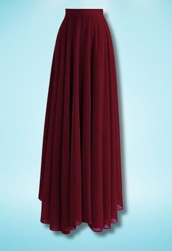 Image of Women's Full Length Georgette Long Skirt- Lehenga with 8 Meters Maxi Flare