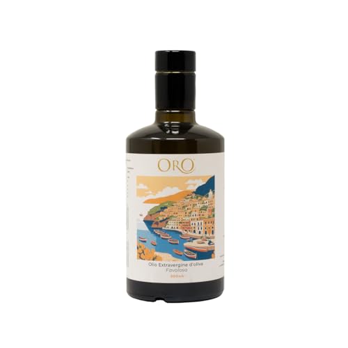Or Campanie - Huile d'Olive Extra Vierge, Monocultivar Favolosa, 100% Italien, Extraction à Froid, Fruité Élégant avec des Notes d'Amande et des Notes Florales, 500 ml