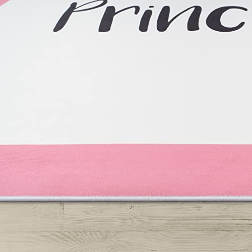 Kindervloerkleed, Kindertijd Met Ster, Maan En Ruitmotieven, Maat:80x150 cm, Kleur:Roze 9 - Afbeelding 3