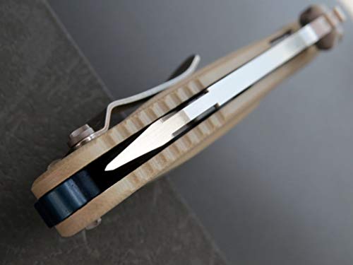 Eafengrow EF55 Pocket Knife Folding Knife G10 Handle D2 Steel Blade Folder EDC Tool Knifes for Working Camping with Clip(Desert)