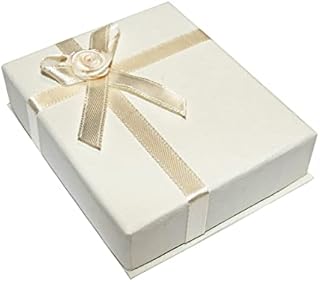 Widdle Gifts 8cm x 6.5cm Cream Box Bracelet Pendant Necklace Cardboard Storage Case Jewellery Presentation Organizer 1 box, Off-white (0783)