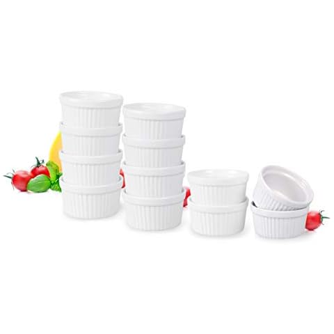 Artestia 4 OZ Ramekin Bowls - Ramekins for Creme Brulee Porcelain Ramekins Oven Safe, Classic Style Ramekins for Souffle, Custard Cups and Ice Cream - Set of 12 Cover