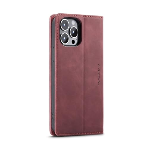 Étui König Design iPhone 15 Pro Max clapet bordeaux robuste - 3