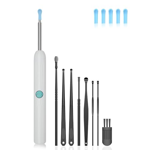 Ear Wax Remover Ear Wax Removal Earwax removal kit Cleaner Removal Tool With 5 Pcs Ear Pick Set for Daily Ear Cleaning Kit Tips (White2)
