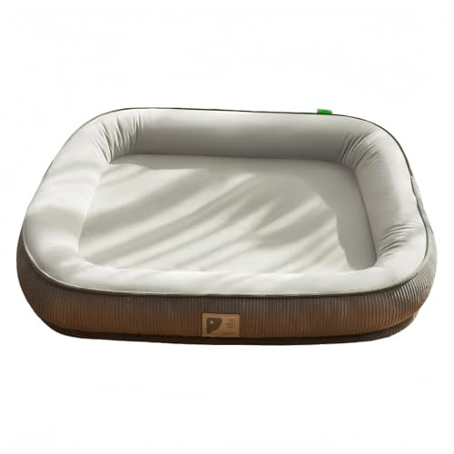 EZweekend 犬用ベッドクッション春夏秋冬ペットベッド掃除しやすい猫用ソファドライで通気性が良く蒸れにくい枕付き高反発高齢犬子犬猫多頭飼い滑り止め防水小型犬中型犬洗えるペット用品 (60*48cm,グレー)