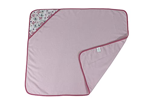 Cudlie Buttons & Stitches Baby Girl 3 Pack Rolled/Carded Hooded Towels in Crisp Blossom Print (GS71728)