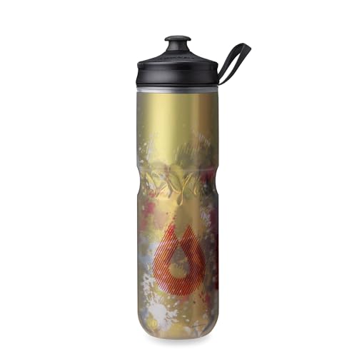 Image of HydraPak | Polar Bottle - Polar Sport Insulated Water Bottle - BPA-Free, Sport & Bike Squeeze Bottle with Handle (Splash Gold, 700ml / 24oz)