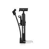 「enkeeo フロアポンプ ミニ型 携帯用 ゲージ付 150PSI空気圧上限 米式と仏式バルブに対応 ボール用にも可能 LC-2729 メーカー保証」の画像