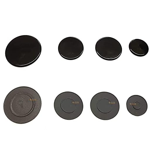 RYELDOM KIT 4 PIATTINI SMALTATI NERI ADATTI A VARIE MARCHE COME ARISTON - HOT POINT - INDESIT - FRANKE - ETC.