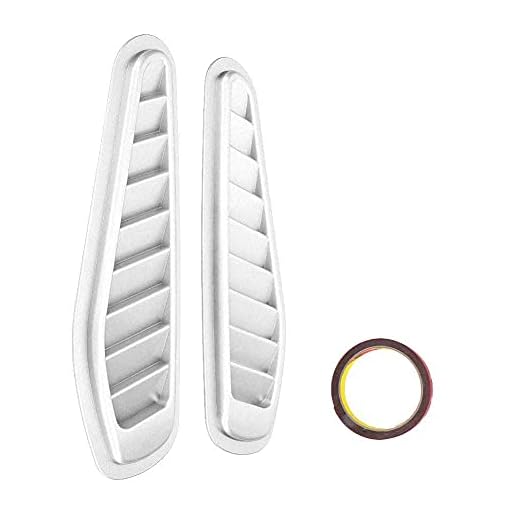 Motorhuvskåpa 33 x 11 cm Fordonsluftflöde på utsidan Inloppskåpsida Dekorativ kåpa ABS plast Universal (silver)