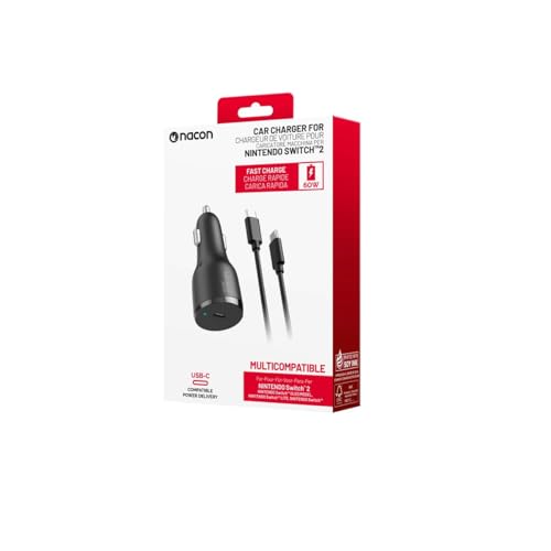 Cargador de coche Nacon de 60W para Nintendo Switch 2 y portátiles