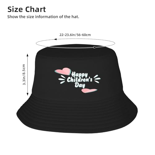 Summer Style Essential Happy Children's Day Double Layer Fold Able Fisherman Hat Sun Cap for Sun Protection and Fashion! Black4