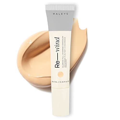 Haleys Re-Wind Blurring Full Coverage Concealer (Light/Medium - Warm), Brighten, Reduce Redness, Dark Circles And Fine Lines, Non-Caking, Longwear, Nourishes, Lightweight, Soft-Matte Finish, Vegan & Cruelty Free, Fragrance-Free, Sustainable #TOP16